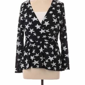 Fair Child Star Wrap Peplum Blouse with Notched Collar